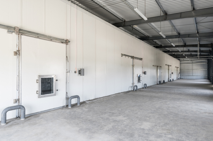 warehouse freezer in the factory