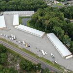 pond road storage facility drone shot 5 buildings