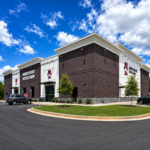 Northside Bottle Shop storefront and parking lot side angle