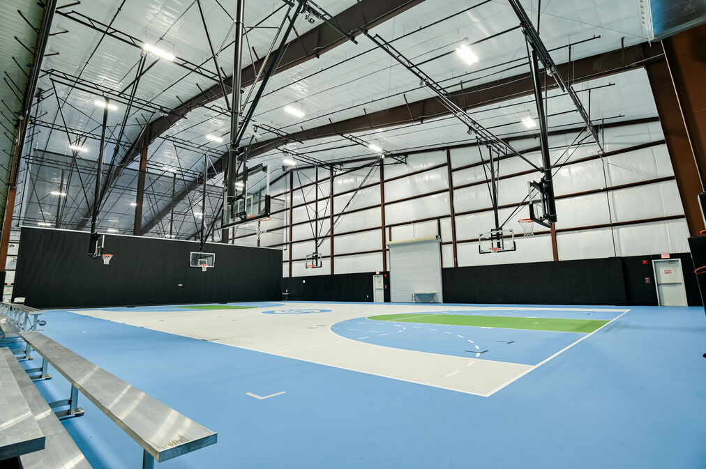 Dublin-Laurens County Recreational Building, interior mezzanine shot showing basketball courts