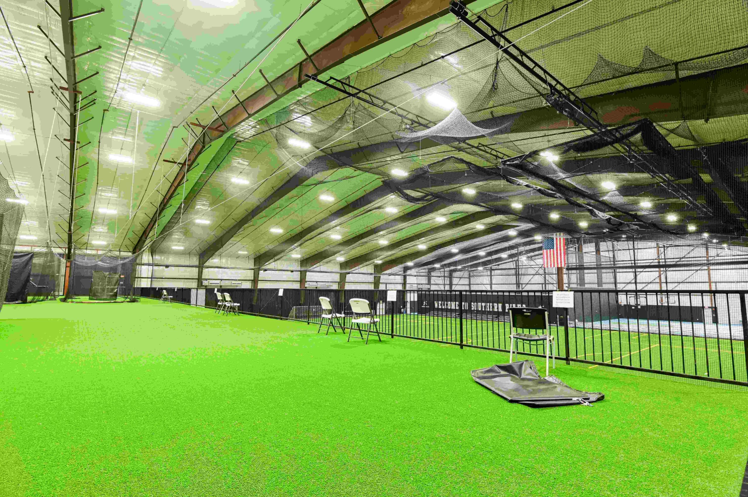 Dublin-Laurens County Recreational Building, interior mezzanine shot showing astroturf