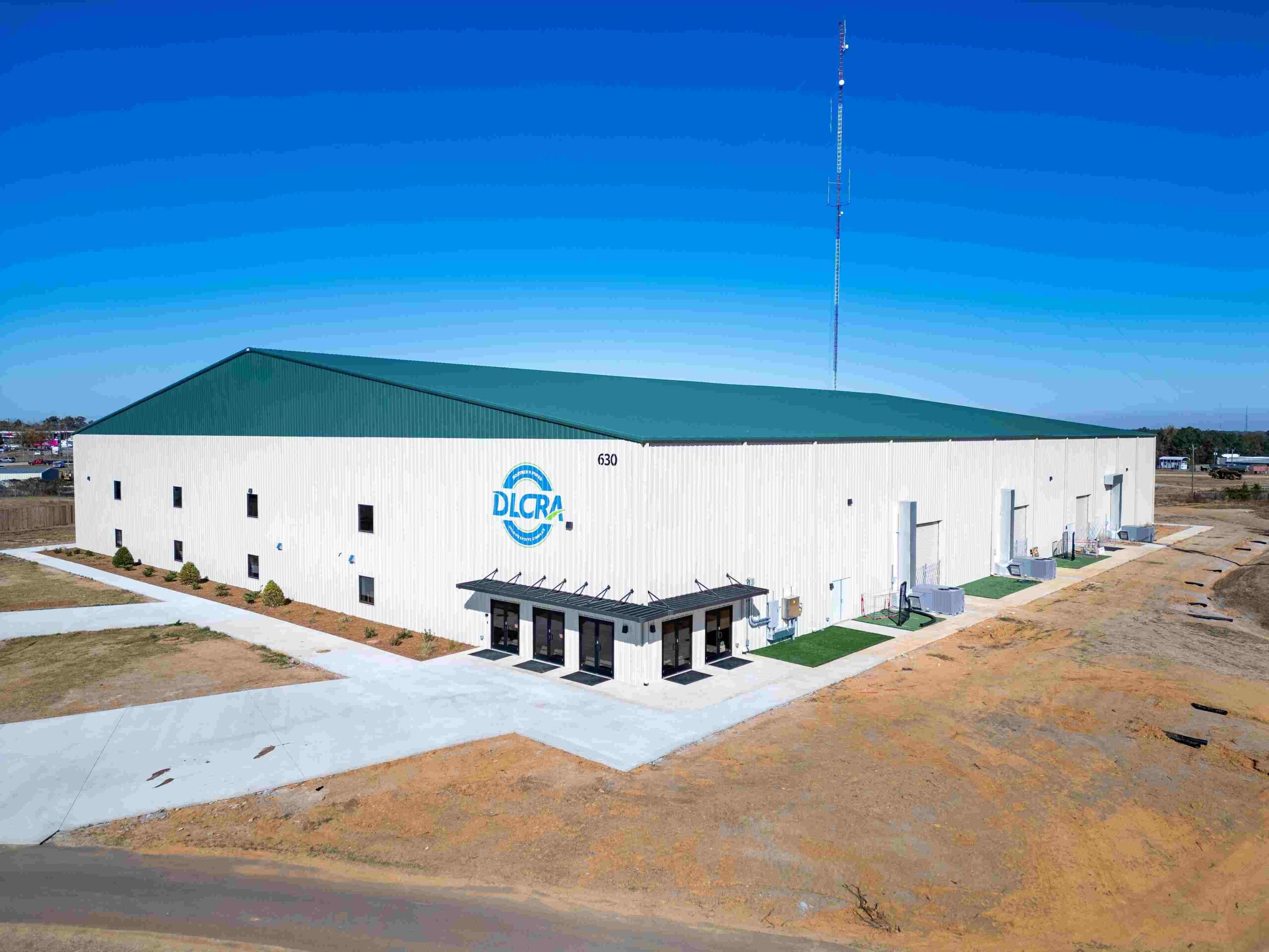 Dublin-Laurens County Recreational Building, exterior drone shot
