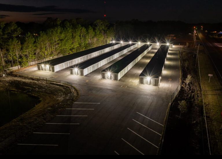 all in storage facilit drone night shot